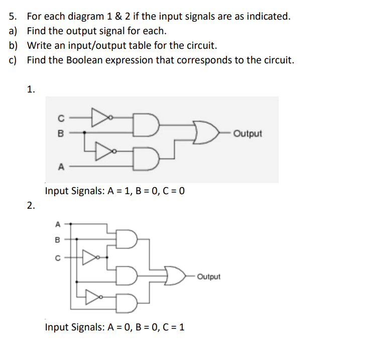 Question based on input signals